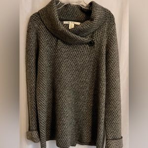 Max Studio soft Gray Wrap Sweater Jacket with Asymmetrical closure.